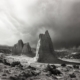 Arthur Lazar, Cathedral Valley, Utah, 1990, gelatin silver print . Collection of the Tucson Museum of Art