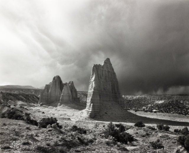 Arthur Lazar, Cathedral Valley, Utah, 1990, gelatin silver print . Collection of the Tucson Museum of Art